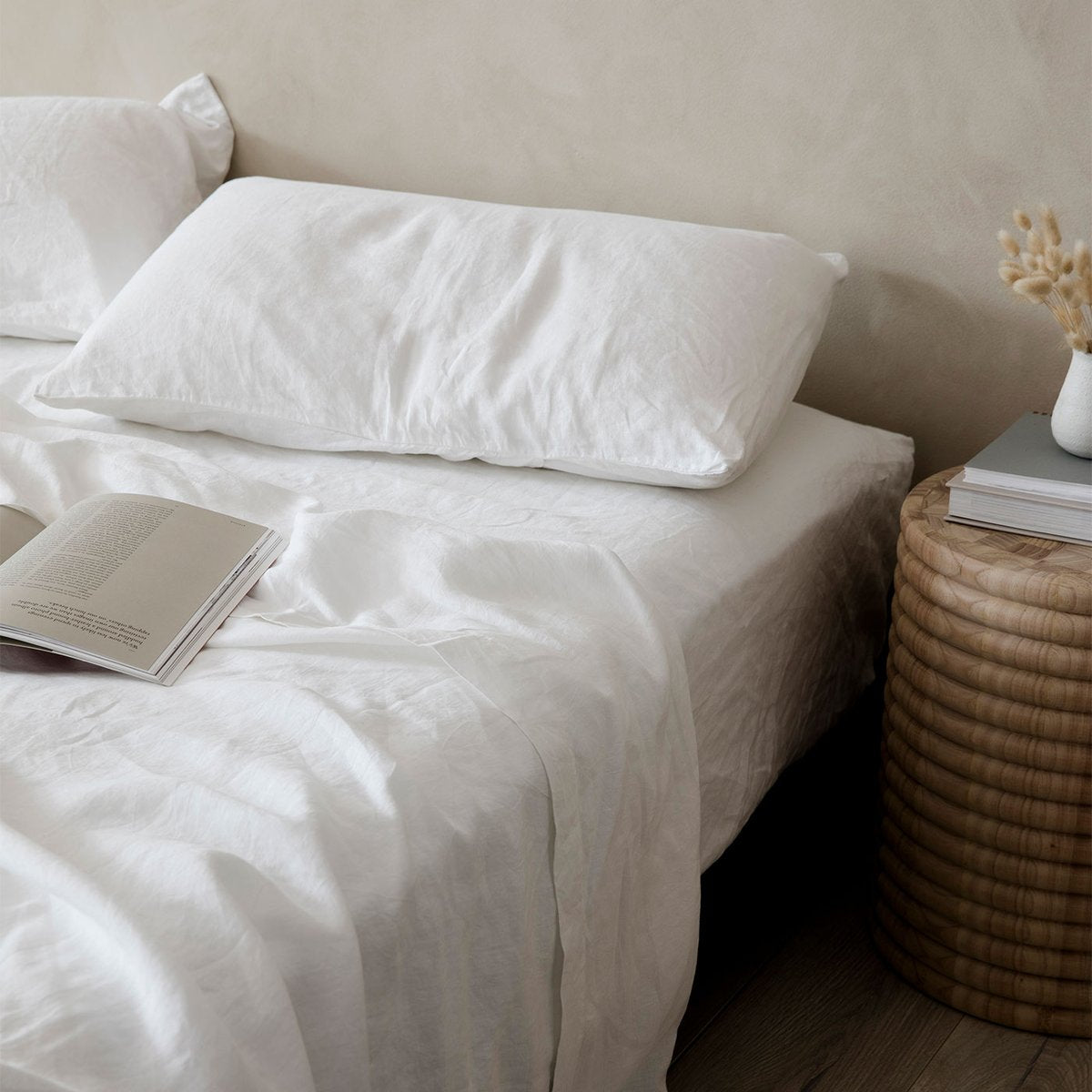 White bed linen